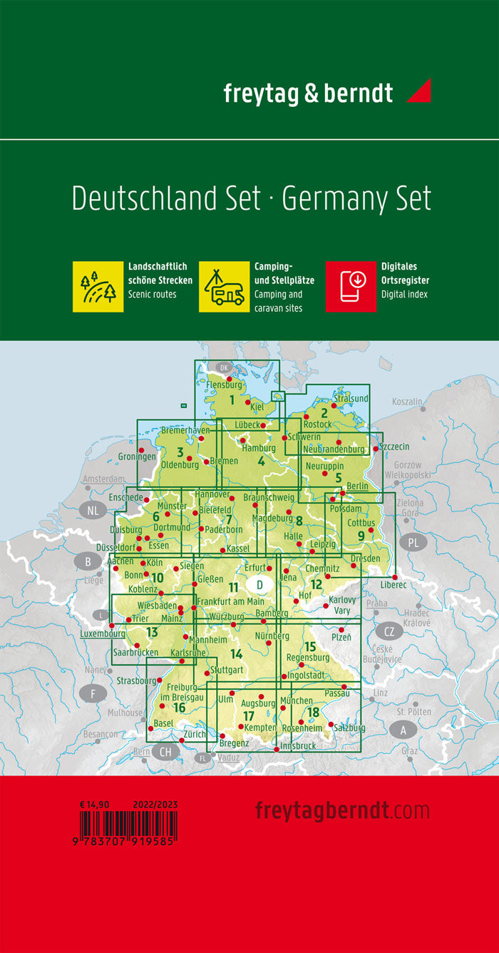 Deutschland, Straßenkarten-Set 1:200.000, 2024/2025 - Freytag & Berndt