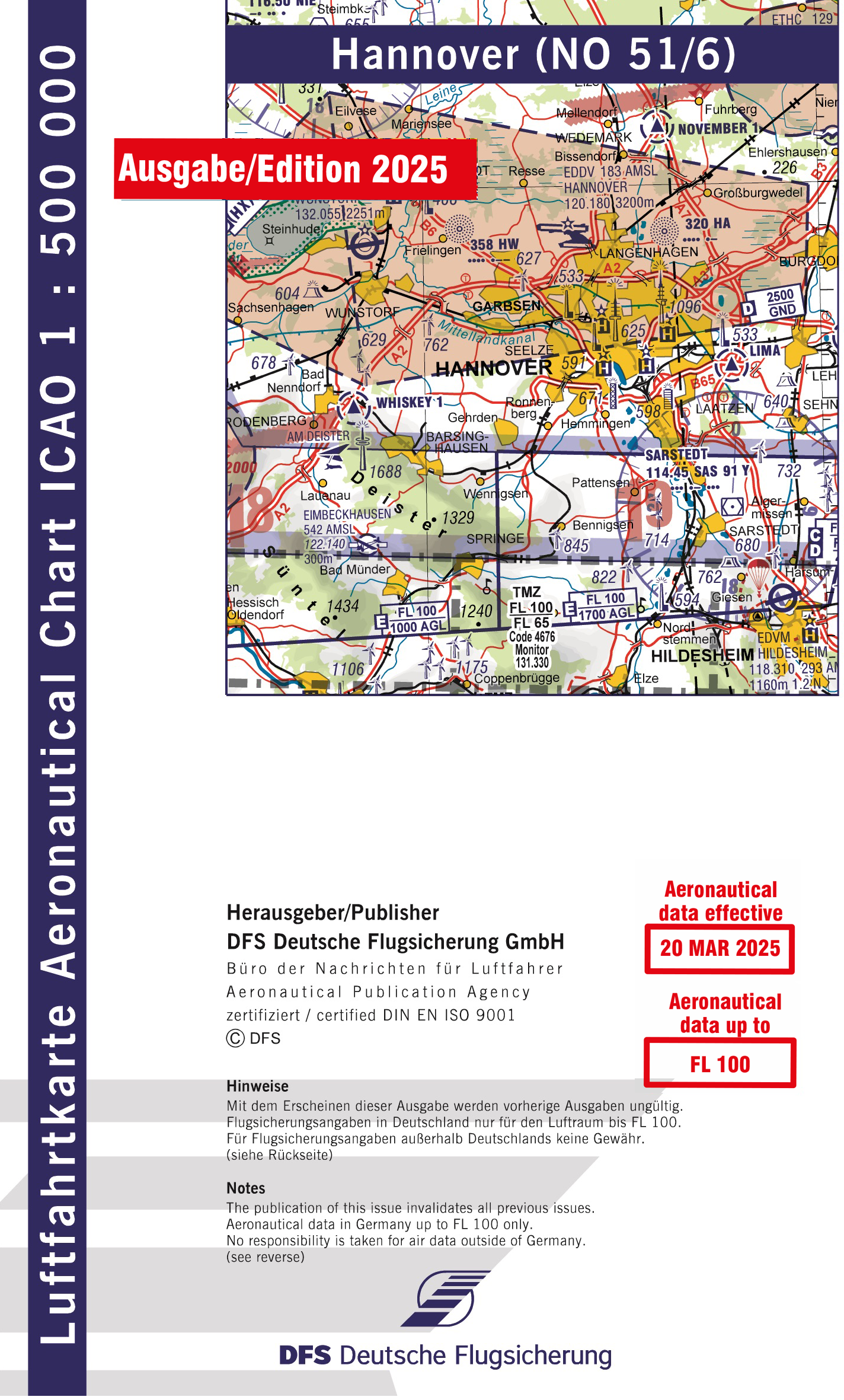 ICAO-Karte Hannover 2025 (NO 51/6)