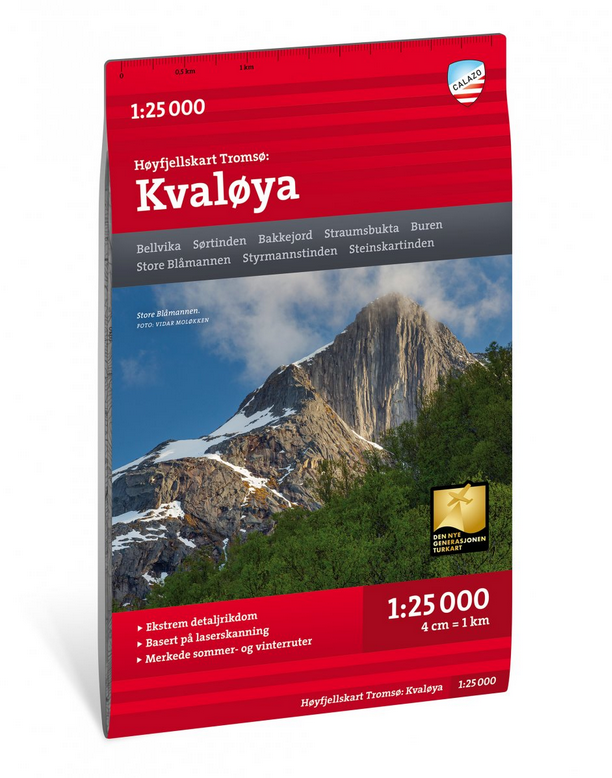 Høyfjellskart Tromsø: Kvaløya 1:25.000