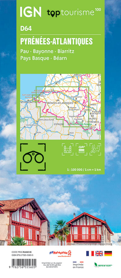 Frankreich 1:100.000 - Fahrradkarten - Topographische Karten der Departements