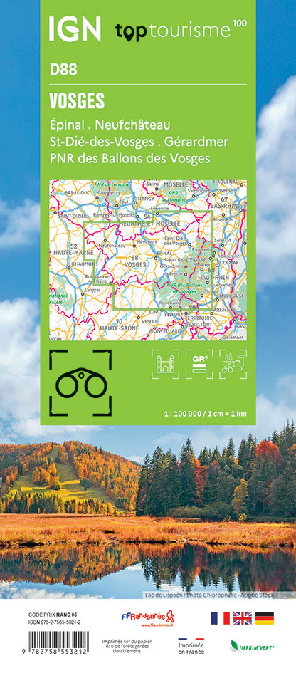 Frankreich 1:100.000 - Fahrradkarten - Topographische Karten der Departements