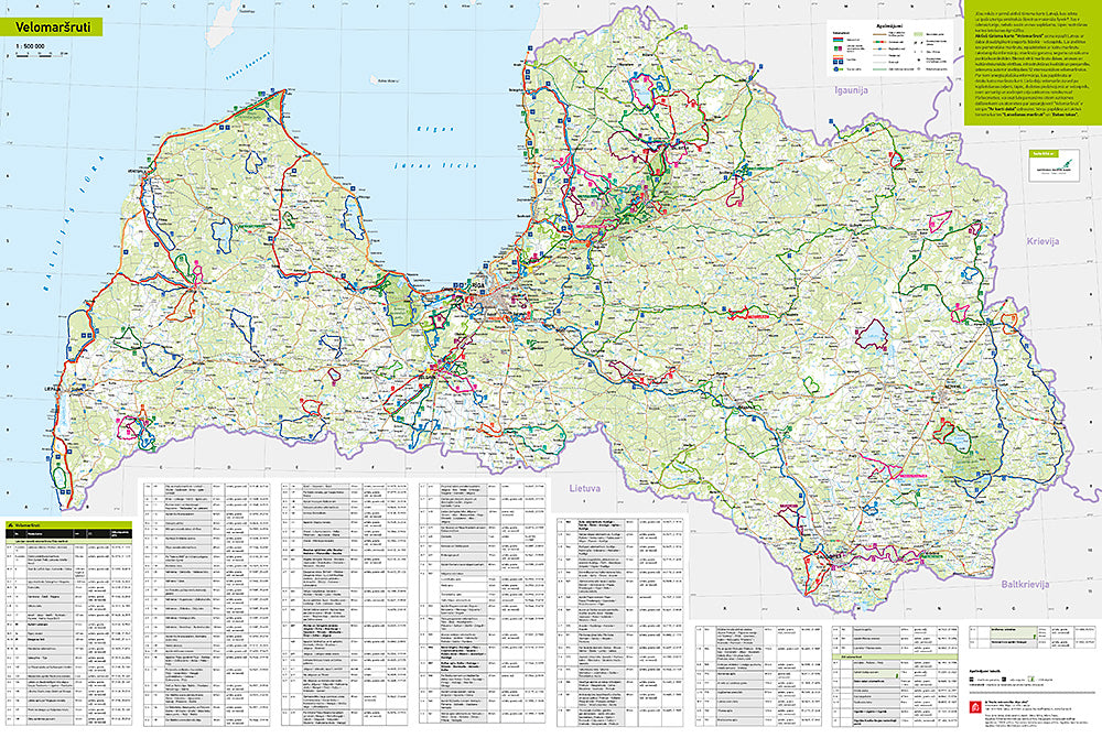 Lettland Fahrradkarte 1:500.000