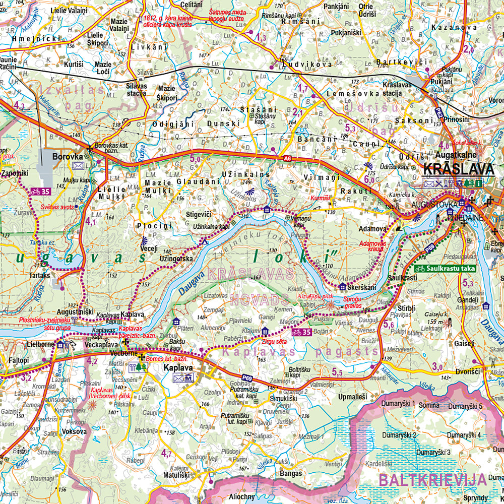 Lettland Fahrradkarte 1:500.000