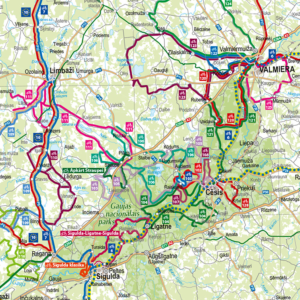 Lettland Fahrradkarte 1:500.000