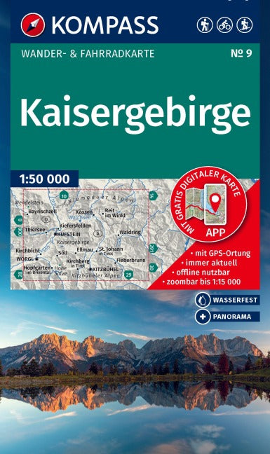 9 Kaisergebirge 1:50.000 - Kompass Wanderkarte