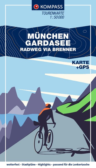 München - Gardasee - Radweg via Brenner 1:50.000