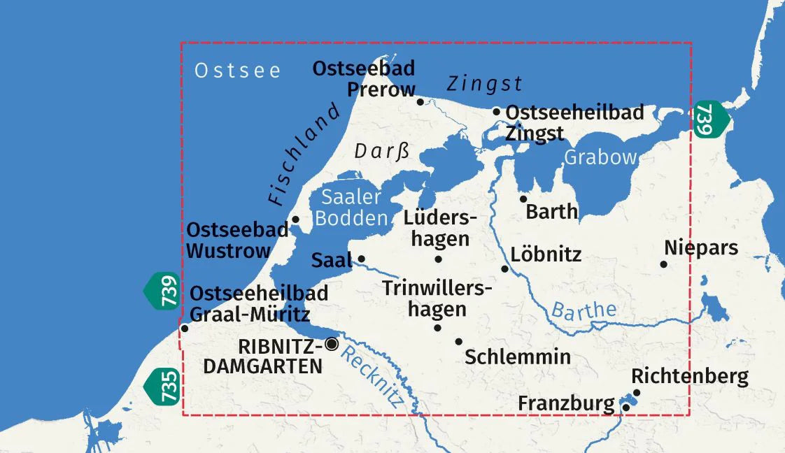 736 Darß-Zingst-Fischland - Kompass Wanderkarte