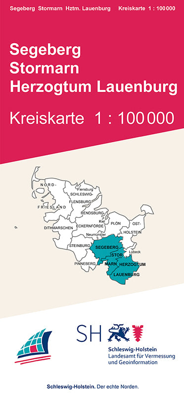 Kreise Segeberg, Stormarn und Herzogtum Lauenburg  Kreiskarte - 1:100 000