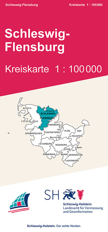 Schleswig-Flensburg Kreiskarte - 1:100 000
