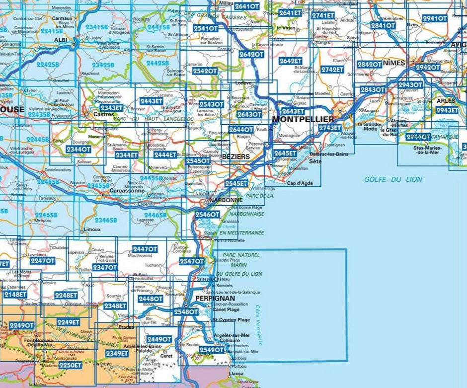 Languedoc 1:25.000 - Topographische Karte Frankreich Série Bleue