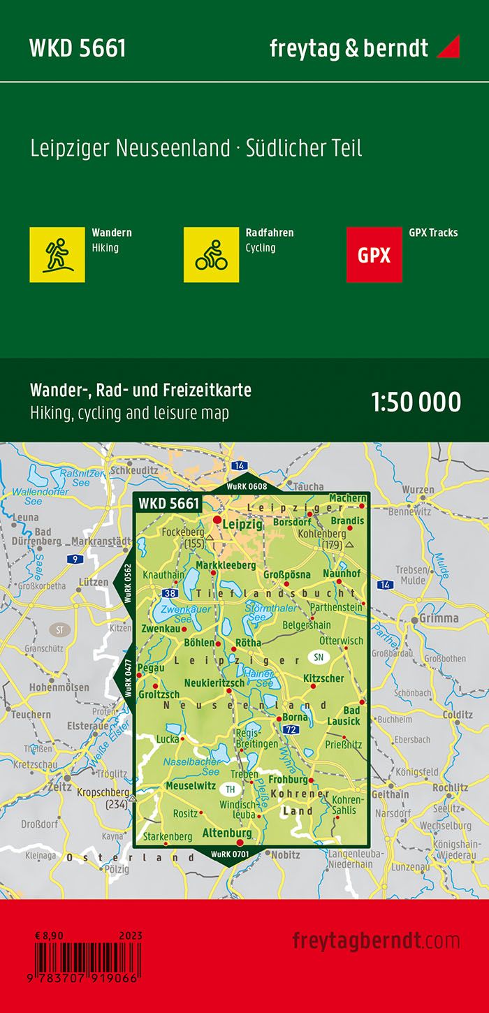 Leipziger Neuseenland - Südlicher Teil 1:50.000 - Freytag&Berndt