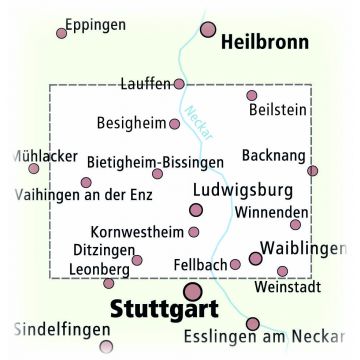 Landkreis Ludwigsburg, Bietigheim-Bissingen, Marbach - Vaihingen 1:50000 -  Freytag & Berndt