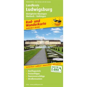 Landkreis Ludwigsburg, Bietigheim-Bissingen, Marbach - Vaihingen 1:50000 -  Freytag & Berndt