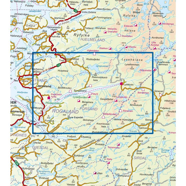 Lysefjorden 1:50.000 - Turkart