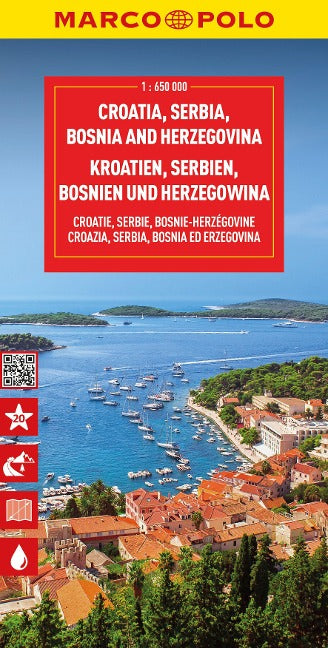 Kroatien, Serbien, Bosnien und Herzegowina 1:650.000 - Marco Polo Länderkarte