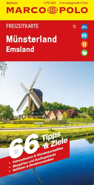 Münsterland, Emsland 1:110.000 - Marco Polo Freizeitkarte