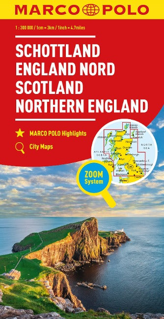 Schottland, England Nord 1:300.000 - Marco Polo Straßenkarte