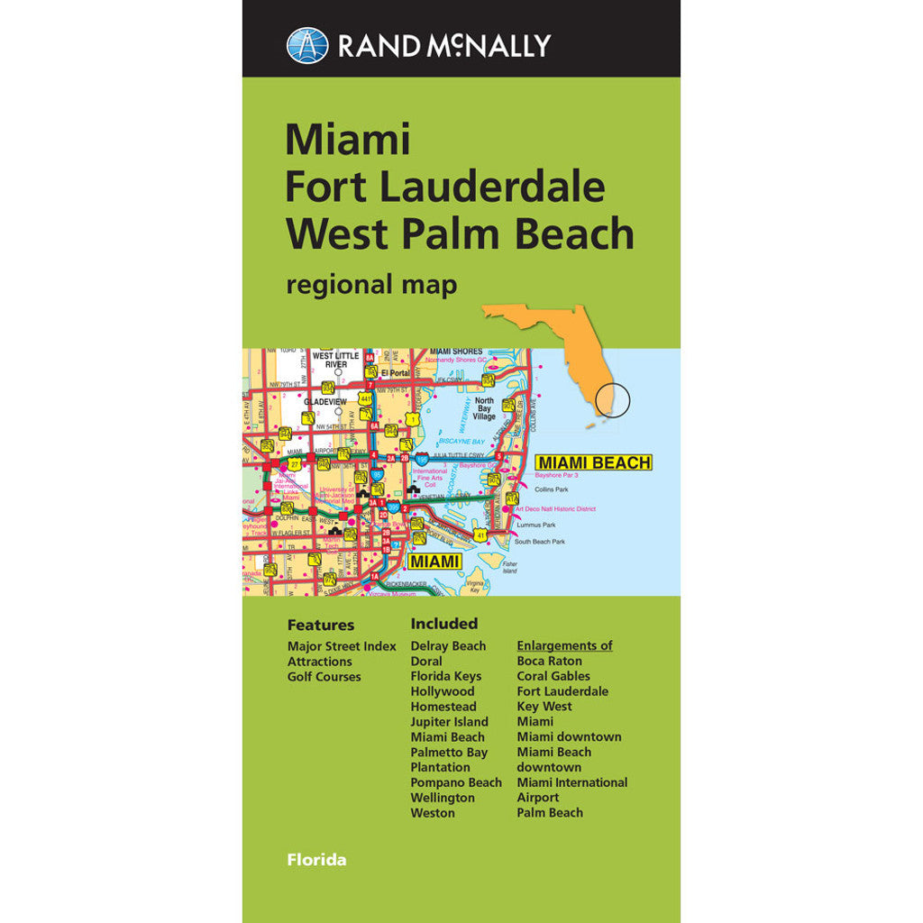 Miami, Fort Lauderdale, West Palm Beach - Regionalkarte Rand McNally
