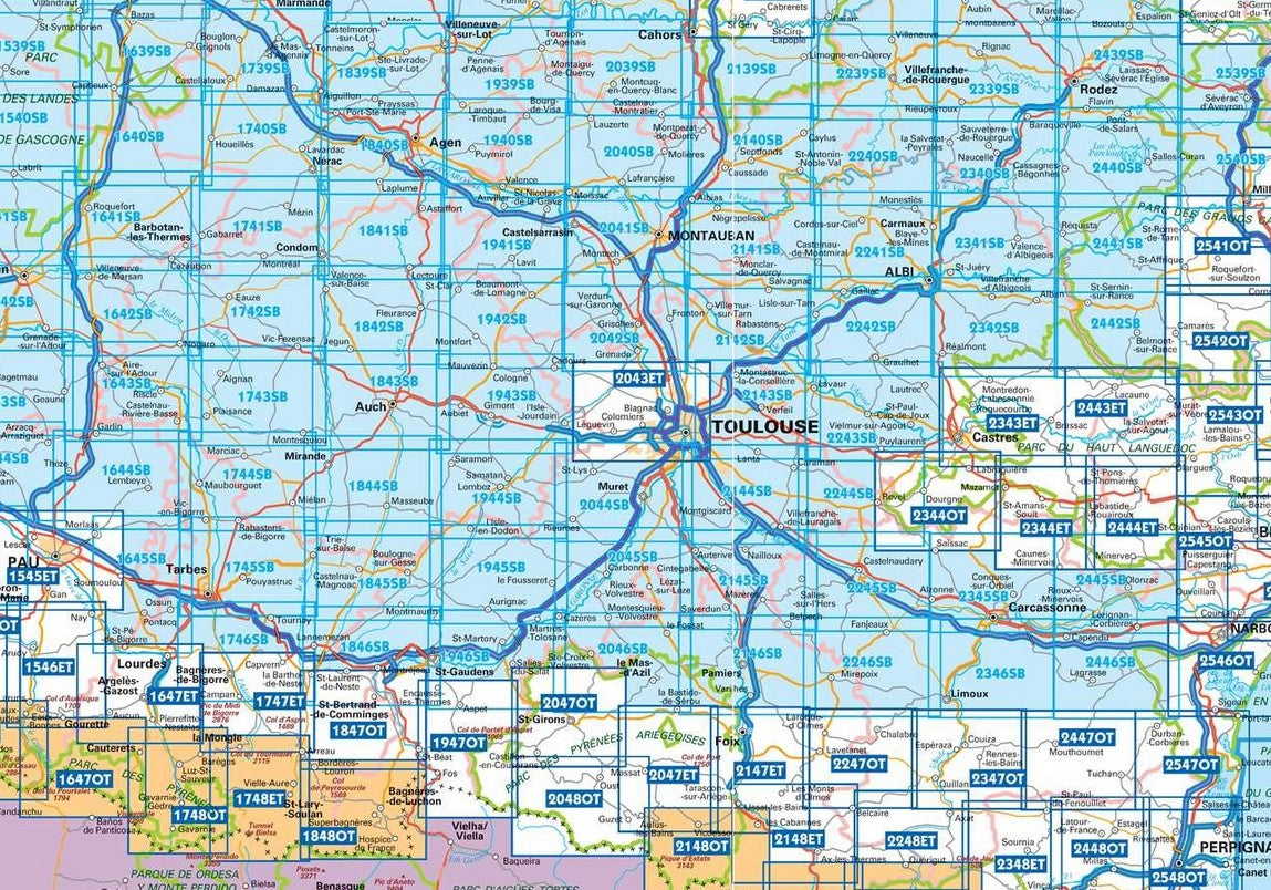 Midi-Pyrénées 1:25.000 - Topographische Karte Frankreich Série Bleue