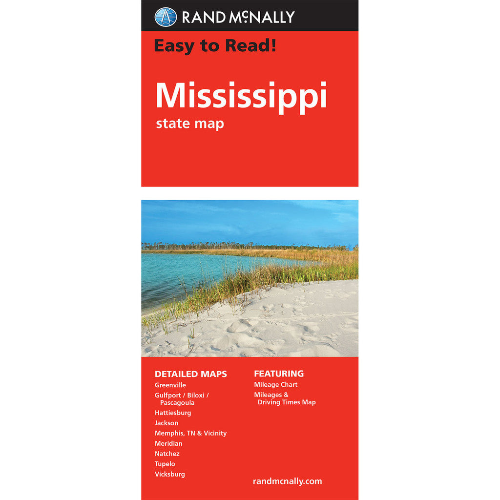 Mississippi State Map - Straßenkarte Rand McNally