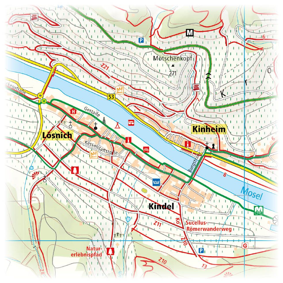 Mittelmosel, Bernkastel-Kues - Traben-Trarbach - Kröv 1:25000  - Freytag & Berndt