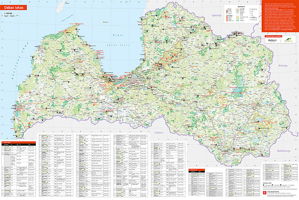 Lettland Wanderwege 1:500.000