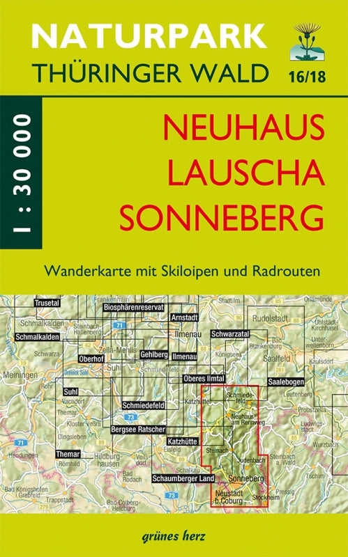 Wanderkarte Neuhaus, Lauscha, Sonneberg - 1:30.000