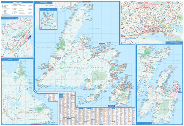 Newfoundland (1:984.500) Labrador (1:3.000.000) - Straßenkarte MapArt