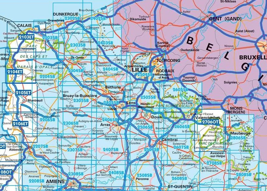 Nord-Pas-de-Calais 1:25.000 - Topographische Karte Frankreich Série Bleue