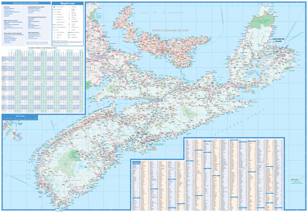 Nova Scotia 1:600.000 - Straßenkarte MapArt