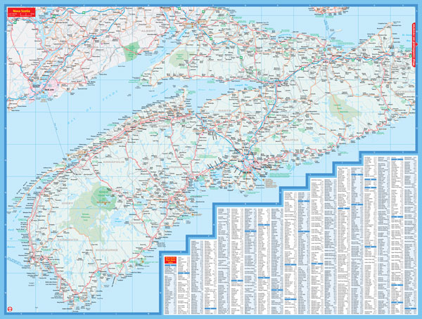 Nova Scotia 1:600.000 laminiert - Straßenkarte MapArt Fasttrack