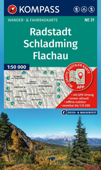 31 Radstadt, Schladming, Flachau 1:50.000 - Kompass Wanderkarte