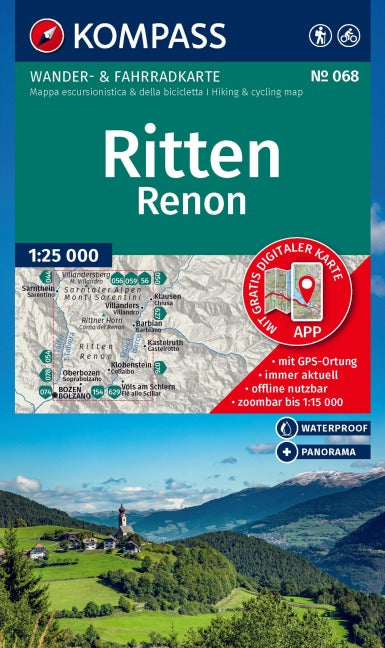 068 Ritten, Renon 1:25.000 - Kompass Wanderkarte