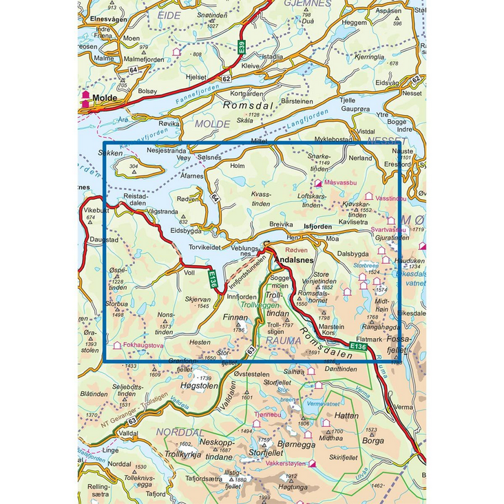 Romsdalsfjella Nord 1:50.000 - Turkart