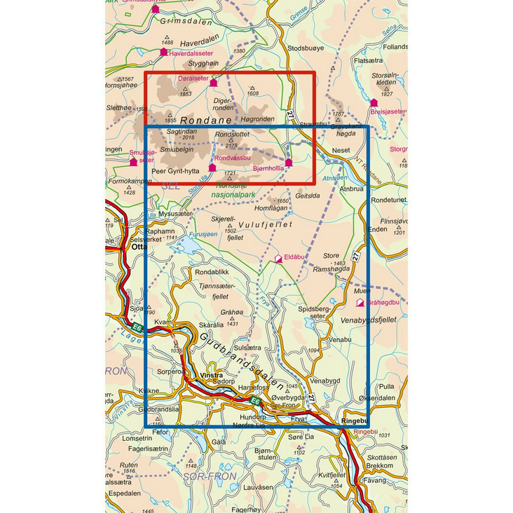 Rondane Sør 1:50.000 - Turkart