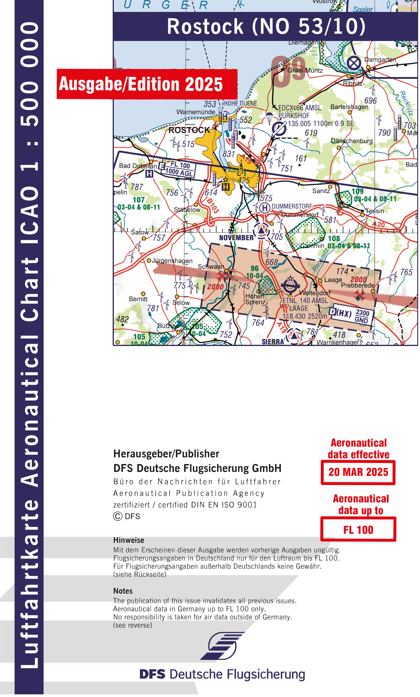 ICAO-Karte Rostock 2025 (NO 53/10)