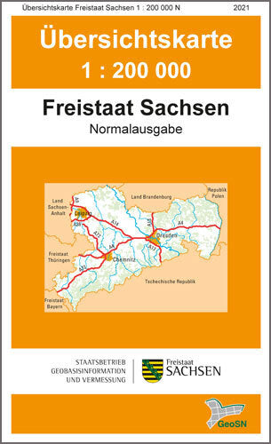 Übersichtskarte Sachsen 1:200.000