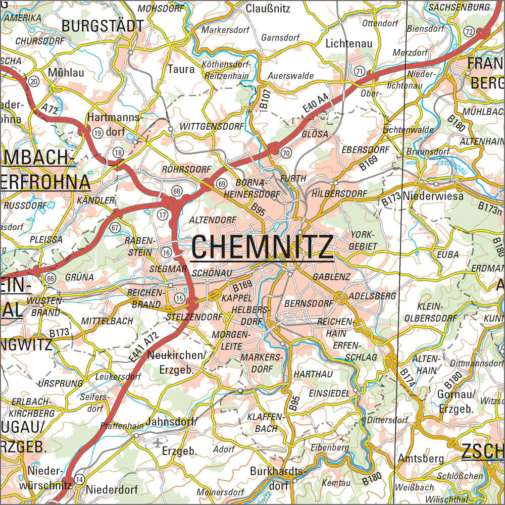 Übersichtskarte Sachsen 1:200.000