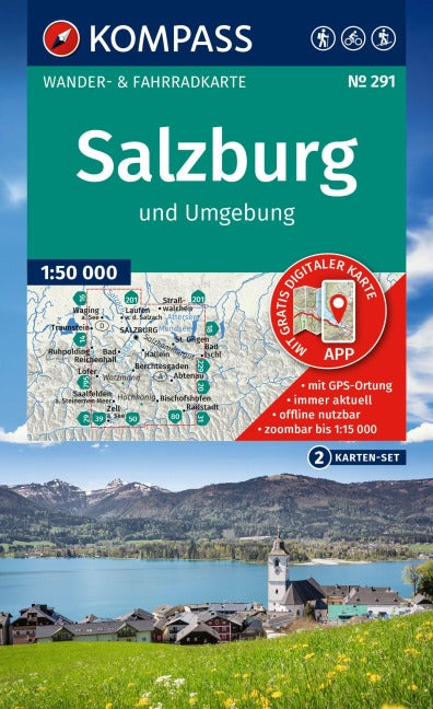 291  Salzburg und Umgebung 1:50.000 - Kompass Wanderkarte