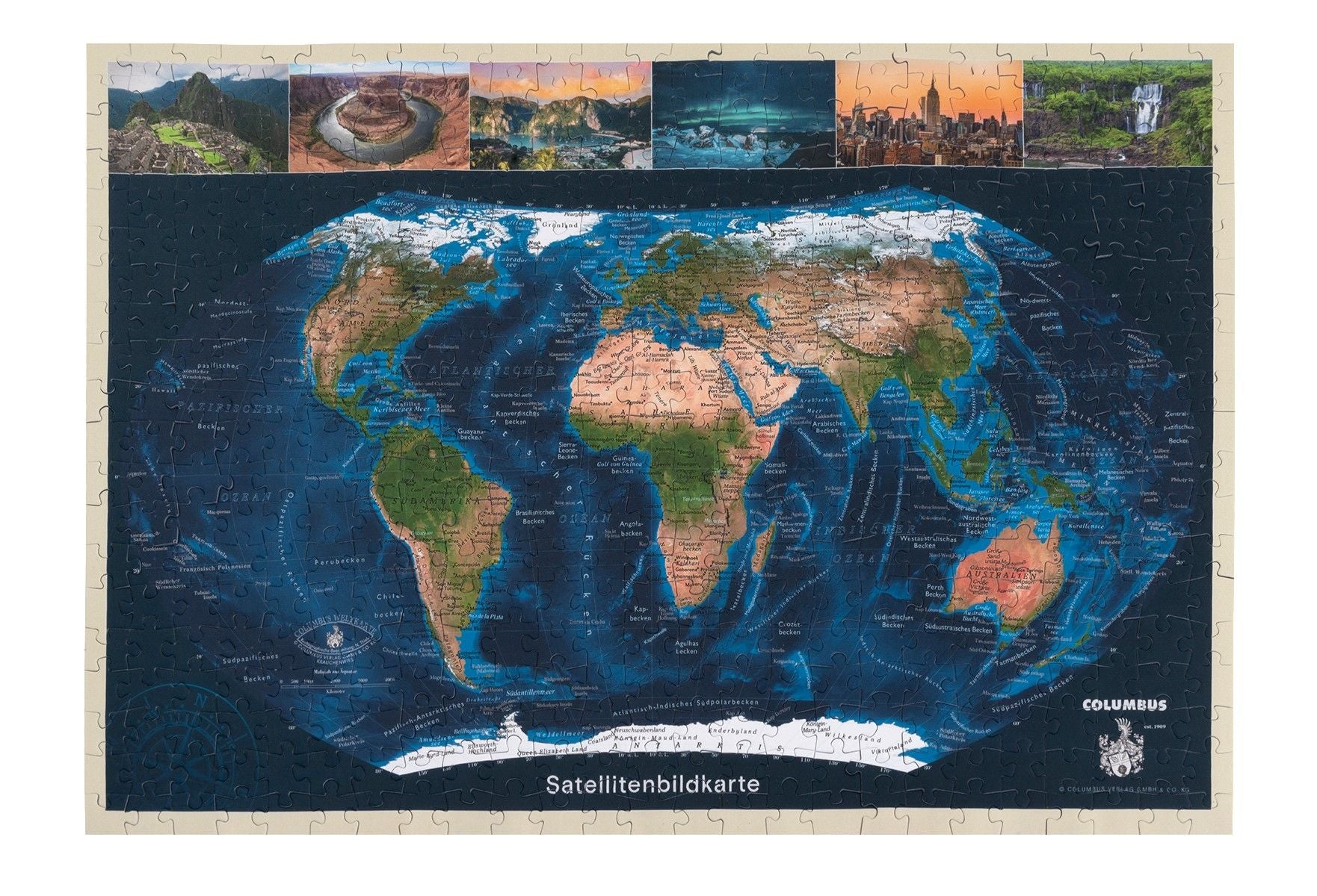 Satellitenbildkarte als Puzzle