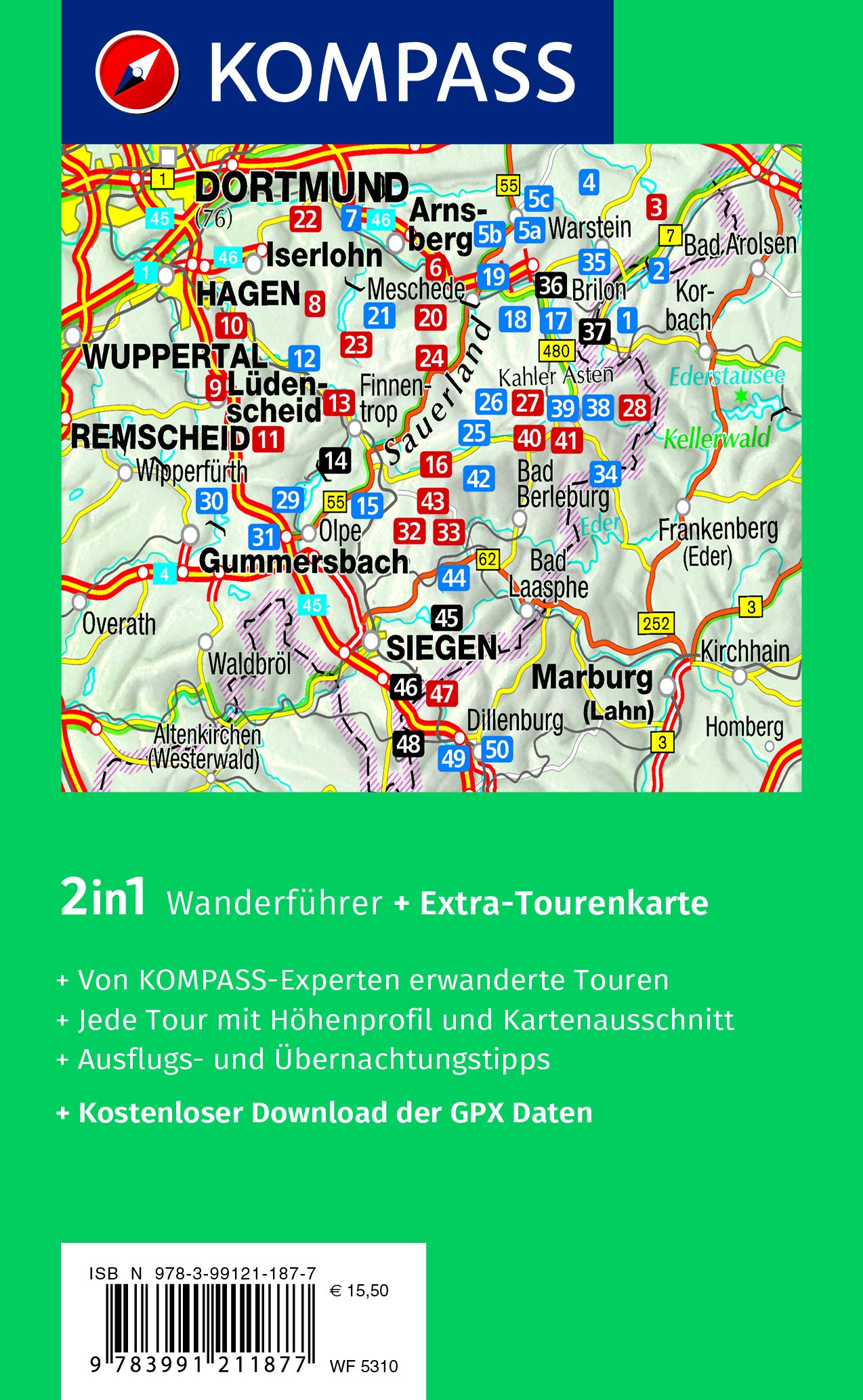 Sauerland mit Rothaarsteig - KOMPASS Wanderführer