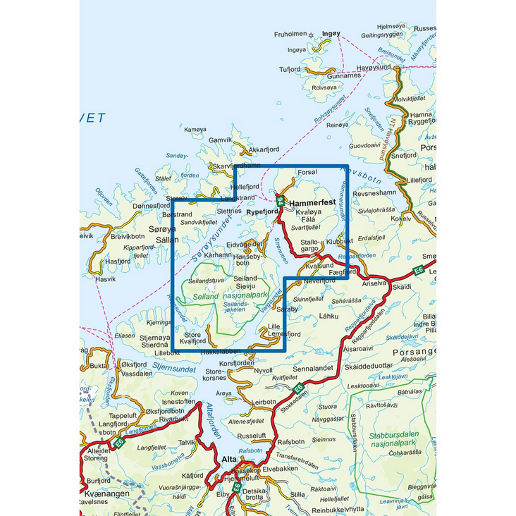 Kvaløya - Seiland 1:50.000 - Turkart