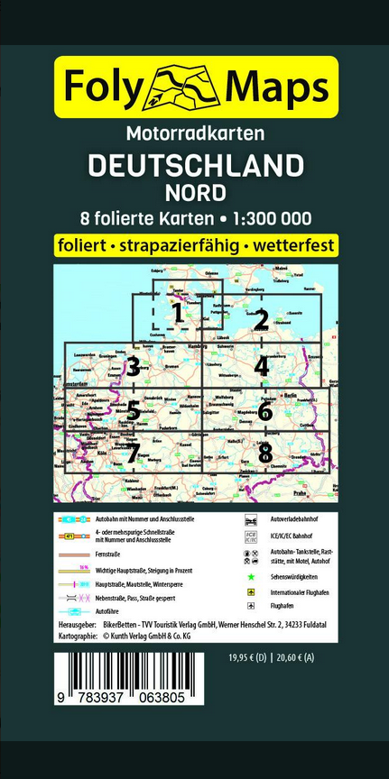 Deutschland Nord 1:250.000 - Motorradkarten Set FolyMaps