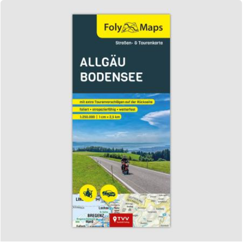 Allgäu Bodensee 1:250.000 - Straßen- und Tourenkarte FolyMaps