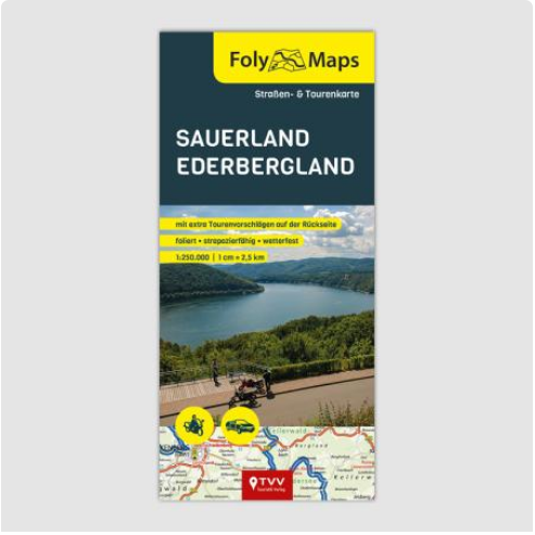 Sauerland & Ederbergland 1:250.000 - Straßen- und Tourenkarte FolyMaps