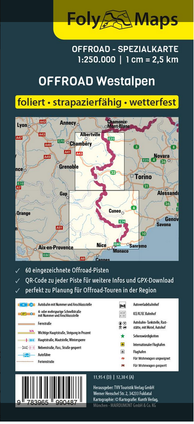 Westalpen 1:250.000 - Offroad-Spezialkarte FolyMaps