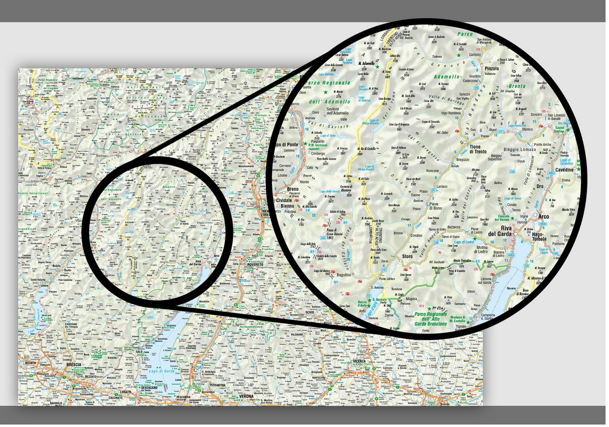 Gardasee & Trentino 1:250.000 - Straßen- und Tourenkarte FolyMaps