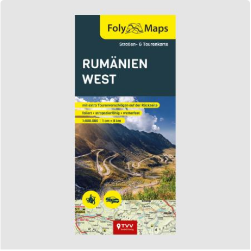 Rumänien West 1:800.000 - Straßen- und Tourenkarte FolyMaps