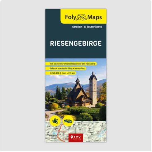 Riesengebirge 1:250.000 - Straßen- und Tourenkarte FolyMaps