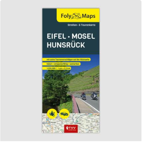 Eifel, Mosel & Hunsrück 1:250.000 - Straßen- und Tourenkarte FolyMaps